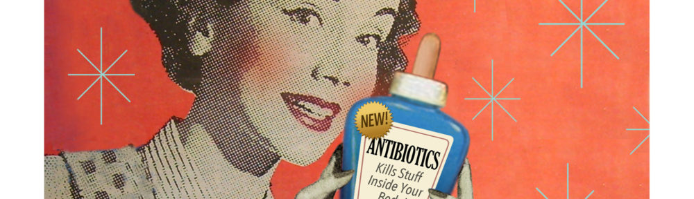 Post war housewife touting newly introducedantibiotics